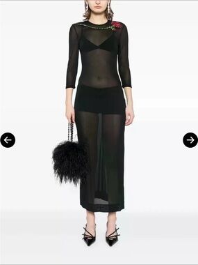 Simone Rocha ballet mesh column dress Size 8 Black NWT